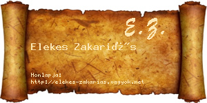Elekes Zakariás névjegykártya